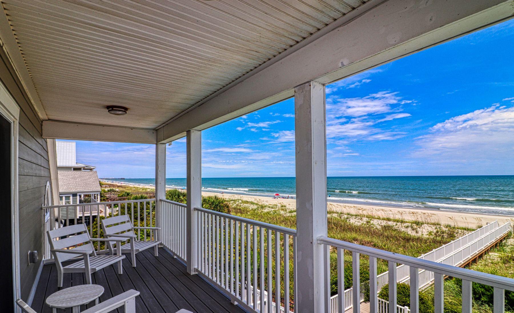 Covered porch with ocean view